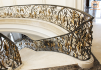 Rampe d'escalier en fer forgé KHP pour balcon, appartement, villa, hôtel, taille personnalisée, haute qualité, galvanisée, résistante à la rouille, protégée contre les UV