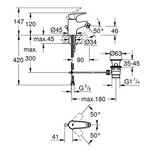 Grifo Mezclador para Bidé Grohe START FLOW 23770000 Cromado Starlight para Grifos - Product Image 2