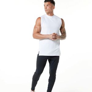 Camisetas sin mangas para hombre, chaleco sólido de algodón 100%, camisetas sin mangas transpirables para hombre, camisetas ajustadas informales para gimnasio, correr, cómodas para hombre - Product Image 3