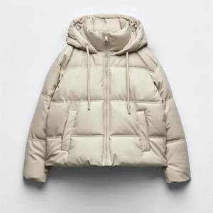 Chaqueta acolchada con escudo Ártico para mujer de invierno 2024 Parka con capucha de nieve cálida abrigo suelto informal para mujer abrigo de manga larga con cremallera - Product Image 6