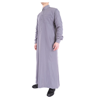 Thobe élégant pour hommes Robe musulmane arabe Thobe Ramadan Costumes arabe saoudien complet poignets personnalisés et col haut Thobe pour hommes
