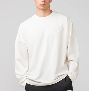 T-shirts décontractés surdimensionnés pour hommes OEM 2025, 100 % coton, manches longues d'été, t-shirt à manches longues surdimensionné - Product Image 1