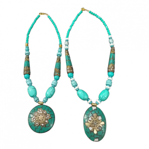 Indian Fashion <b>Boho</b> Mosaic <b>Necklace</b> Handmade Buffalo Bone Horn Jewelry Geometric Artificial Handicrafts Bohemia Style <b>Necklace</b> - Product Image 3