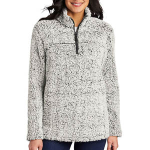 Chaqueta con cremallera completa de forro polar Sherpa personalizada para mujer al por mayor - Product Image 4