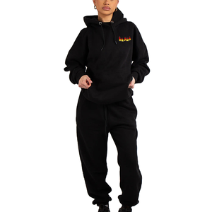 Conjunto de 2 Piezas de Ropa Deportiva Informal de Invierno de Primera Calidad Personalizada para Mujer, Color Sólido, Transpirable - Product Image 1