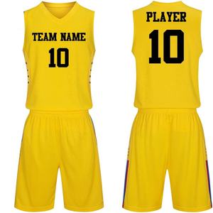 เซ็ตเสื้อบาสเก็ตบอลกางเกงขาสั้นเล่นกีฬาผ้าโพลีเอสเตอร์100% พร้อมเครื่องแบบหลากสีโลโก้ตามสั่งสำหรับแฟนกีฬา - Product Image 1