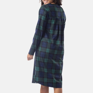 <span class=keywords><strong>Camicia</strong></span> da <span class=keywords><strong>Notte</strong></span> Henley in Flanella per Donne, Maniche Lunghe, in <span class=keywords><strong>Cotone</strong></span> di Bambù, Pigiama Organico Femminile - Product Image 6