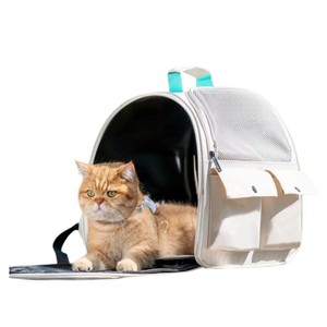 กระเป๋าเป้สะพายหลังสำหรับสัตว์เลี้ยง ผ้าโพลีเอสเตอร์ทรงสี่เหลี่ยม น้ำหนักเบา ระบายอากาศได้ดี พร้อมกระดุมแป๊ก สำหรับแมว อุปกรณ์เสริมสำหรับการเดินทางในรถยนต์ หลากหลายรุ่น - Product Image 2