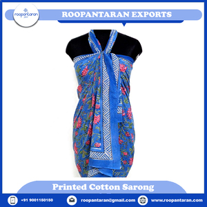 ชุดว่ายน้ำคอร์นฟลาวเวอร์สีฟ้าสำหรับผู้หญิงชุดว่ายน้ำออกกำลังกายผ้าโสร่งพิมพ์ลายแบบคอร์นฟลาวเวอร์จากอินเดีย - Product Image 4