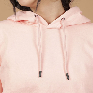 Sudaderas con capucha recortadas en blanco personalizadas al por mayor para mujer, ropa de entrenamiento, sudaderas con capucha con top recortado para mujer, servicio OEM - Product Image 6