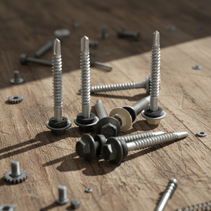 Vis autoperceuse à tête hexagonale PDC Modèle 12, en acier au carbone galvanisé et zingué, filetage grossier, classe 4.8 6.8, avec joint EPDM, en pouces - Product Image 1