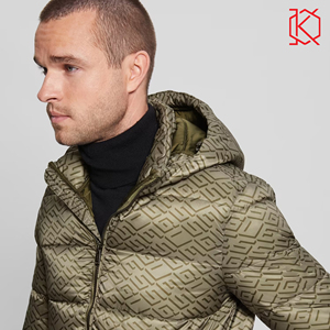 Custom Coated Heavy Warm Breathable Winter <b>Puffer</b> <b>Jacket</b> Men Stand Collar Hood Long Length <b>Thin</b> Thickness Plus Size Windproof - Product Image 3