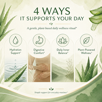 Gouttes d'aloe vera naturelles végétaliennes non-OGM 50 ml avec extrait de menthe poivrée pour le soutien immunitaire et gastro-intestinal quotidien des adultes, marque privée