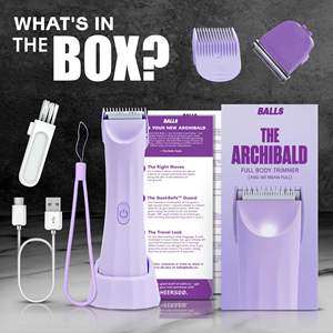 Tondeuse corporelle sans fil 100 % étanche pour femme, utilisation humide/sèche, sans coupures, lames en acier inoxydable remplaçables, alimentation USB - Product Image 1