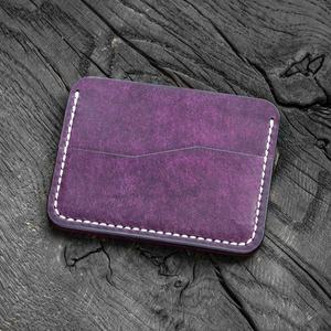 Tarjetero de cuero curtido Cartera Negro Marrón Fácil de usar Ideas únicas Uso diario Regalo Mínimo 2017 - Product Image 1