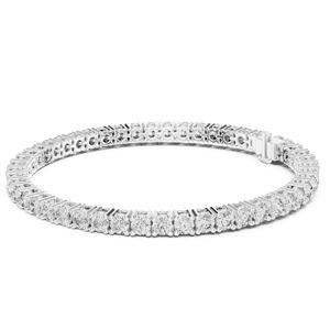 Pulsera de tenis de oro macizo de 14K certificada por VDS IGI con diamantes naturales de talla brillante redonda, 14g, regalo de lujo y moderno para ella - Product Image 2