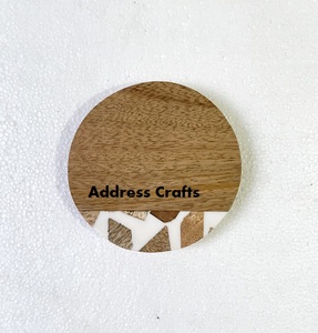 Posavasos de madera de acacia hecho a mano adornos creativos de madera de resina para la ceremonia del té del café estera de aislamiento antiescaldado grabado - Product Image 6