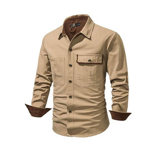 Gran oferta de fábrica, camisas Cargo de algodón 100%, cuello vuelto, secado rápido, características transpirables, logotipo personalizado, camisas de talla grande para hombre - Product Image 4