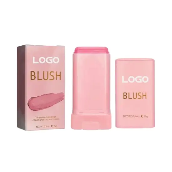 Cream Makeup Blush with Brush for All Skin 3 In 1 Lip Eye and Cheek Tint Easy To Use Cruelty Free Private Label Blush Stick