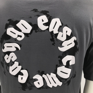 Long T-shirt tricoté 100% coton personnalisé pour hommes avec lettrage imprimé respirant de haute qualité - Product Image 5