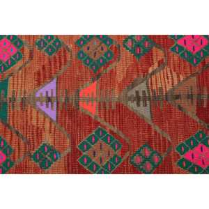 Vintage Turkish Area Rug 3.9x7.3 ft (119x223 cm), <b>Brown</b> Solid Rug - Product Image 3