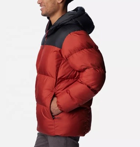Customized Men's High Street Winter Standard <b>Coats</b> Hooded Puffer Jacket Stand Collar Bubble Design Woven Fabric Custom Front - Product Image 2