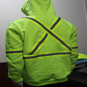 Pull à capuche en coton FR réfléchissant de construction avec sweat à capuche résistant aux flammes à rayures réfléchissantes - Product Image 3