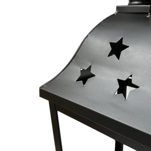 European Style Black Metal Taper Candle <b>Lantern</b> <b>Silver</b> Wood Stars Cutout Handmade Popular Home Decor Weddings Christmas - Product Image 3