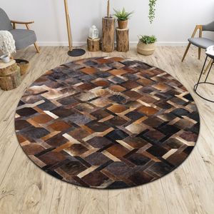 พรมหนังวัวตกแต่งกองสูงพรมเย็บปะติดปะต่อหนังธรรมชาติสั่งตามสั่ง - Product Image 1