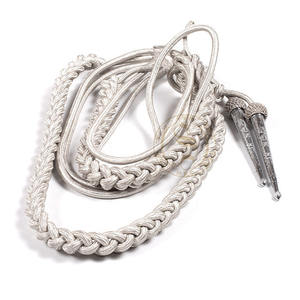 Aiguillette en fil d'argent personnalisable avec embout pour uniformes de cérémonie Fournisseurs de cordons de fourragère pour les fabricants d'uniformes - Product Image 3