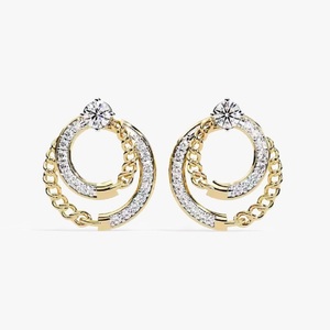 Pendientes de Oro Amarillo, Rosa de 10K/14K/18K con Diamantes Cultivados en Laboratorio para Mujer - Product Image 1