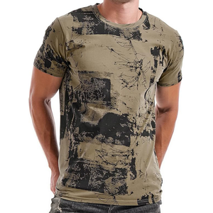 Camisetas de verano ajustadas para hombre, Jersey informal elástico, manga corta, 180 gramos, camisetas transpirables con diseño impreso para hombre - Product Image 3
