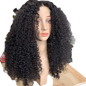 Venta al por mayor 100% Original Vietnam rizado peluca mejor calidad máquina doble trama Frontal peluca cruda sin procesar cabello humano trama - Product Image 2