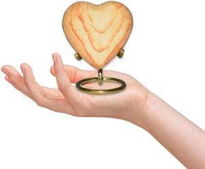 Oak <b>Wood</b> Design Urn Keepsake - Mini Heart Cremation Urn with Stand & Premium <b>Box</b> - <b>Small</b> Keepsake Urn - Honor Your Loved One - Product Image 6