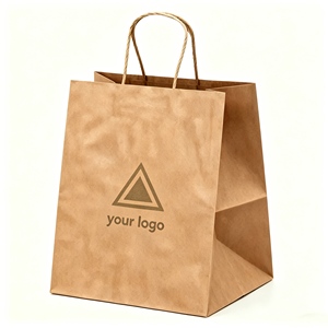 Sac en papier kraft brun imprimé sur toute la surface, personnalisé, petit MOQ, avec poignée, sac de shopping écologique recyclé - Product Image 5