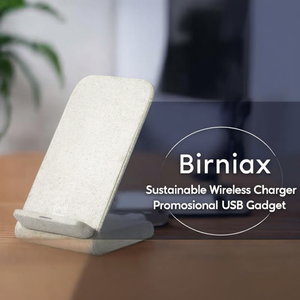 Caricatore Wireless Sostenibile Birniax, Gadget USB Promozionale - Product Image 3