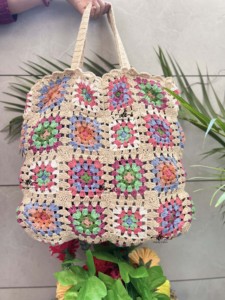 มาใหม่ล่าสุดฤดูร้อนชายหาดฟางกระเป๋าโบฮีเมียนโครเชต์กระเป๋าถือHandmadeผู้หญิงไหล่กระเป๋าหญ้าทะเลสไตล์Macrameกระเป๋า - Product Image 5