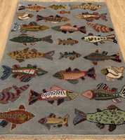 TAPIS TAPIS haute laine poisson tapis terre cuite thème nautique tapis Art Marine Design persan tapis pour vivre décor à la maison ensemble