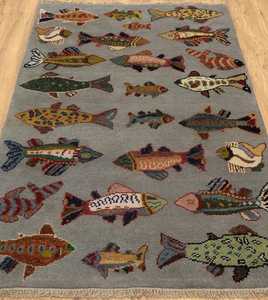 CARPET <b>RUGS</b> high Wool Fish <b>Rug</b> Terracotta Nautical Theme Carpet Art Marine Design Persian Area <b>Rug</b> for Living Home Decor Set - Product Image 4