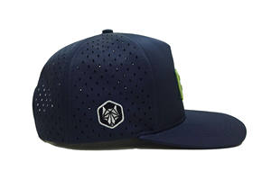 ผ้ากันน้ำขายส่ง พีวีซี 3 มิติ โลโก้ยาง ฉลุรูระบายอากาศ หมวกทรงเฟล็กซ์ฟิต พร้อมเทปด้านในและป้ายทอ - Product Image 3