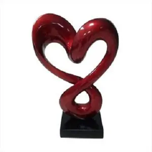 Sculptures en forme de cœur lancés en laiton, Sculptures en aluminium, fait à la main, décoration abstraite, Figurines de bar - Product Image 1