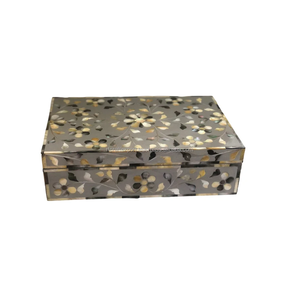 Joyero de esmalte con incrustaciones de hueso en forma de rectángulo de alta calidad para el hogar o la tienda, Hermosa solución de almacenamiento de joyero - Product Image 3