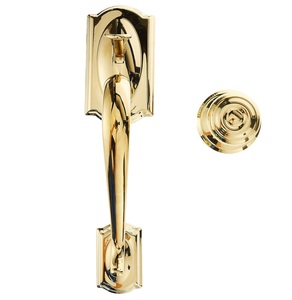 ลูกบิดประตูสีทองภายในแบบคู่ลูกบิดประตูทองเหลืองขัดเงาทรงกลมสำหรับงานหนัก - Product Image 6