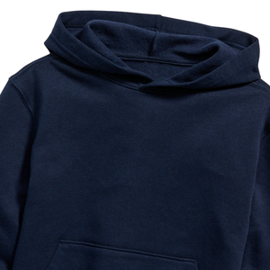 Sweat à capuche unisexe en molleton de coton bleu marine, style décontracté urbain, uni, pour l'hiver, vente en gros fabricant - Product Image 4