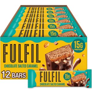 FULFIL Protein <b>Snack</b> <b>Bars</b>, Chocolate Salted Caramel Flavored, 12 Count - Product Image 2