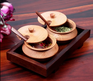 VIET FARGIMEX Eco-Friendly Handcrafted Custom <b>Wooden</b> Salt Spice <b>Bowl</b> Modern Cutting Technique Decorative Countertop Accessory - Product Image 5