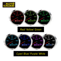 110mm 4 3/8 pouces électrique 7 couleurs jauge automatique 12V 24V GPS compteur de vitesse 0-120 MPH odomètre noir façade voiture marine