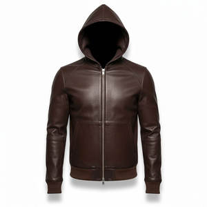 Sweat à capuche en cuir d'hiver élégant pour homme - Texture intérieure douce et écologique, ajustement et design personnalisables - Product Image 1