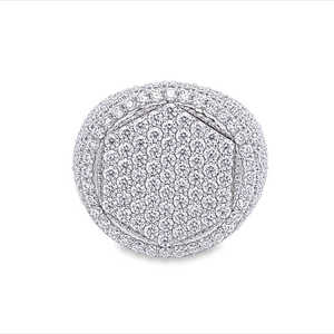 Joyería de moda de alta calidad Iced Out 925 Sterling Silver Round Cut Leb Grown Diamond Anillo de diseño único para hombres - Product Image 1