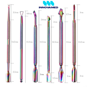 Pousse-cuticules en acier inoxydable en gros avec logo personnalisé, fournisseur d'outils de manucure par INNOVAMED - Product Image 4